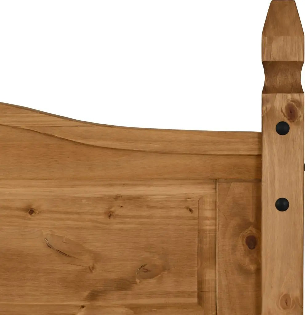 Corona 4'6" Bed High Foot End Distressed Waxed Pine - Grab Some Furniture