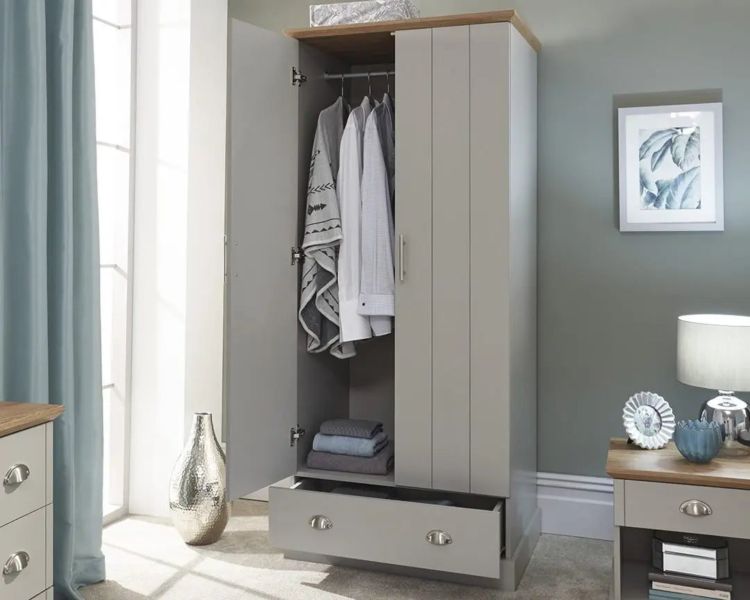 Kendal 2 Door 1 Drawer Wardrobe - Grab Some Furniture