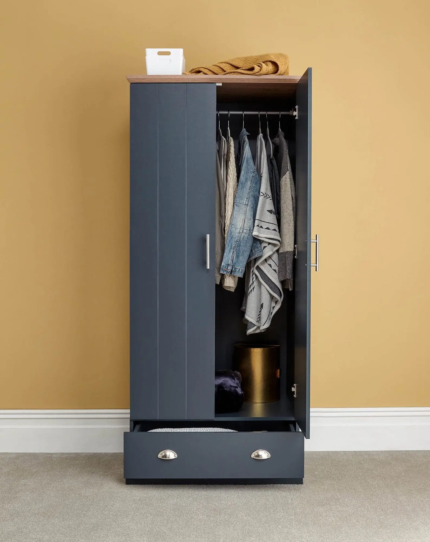 Kendal 2 Door 1 Drawer Wardrobe - Grab Some Furniture