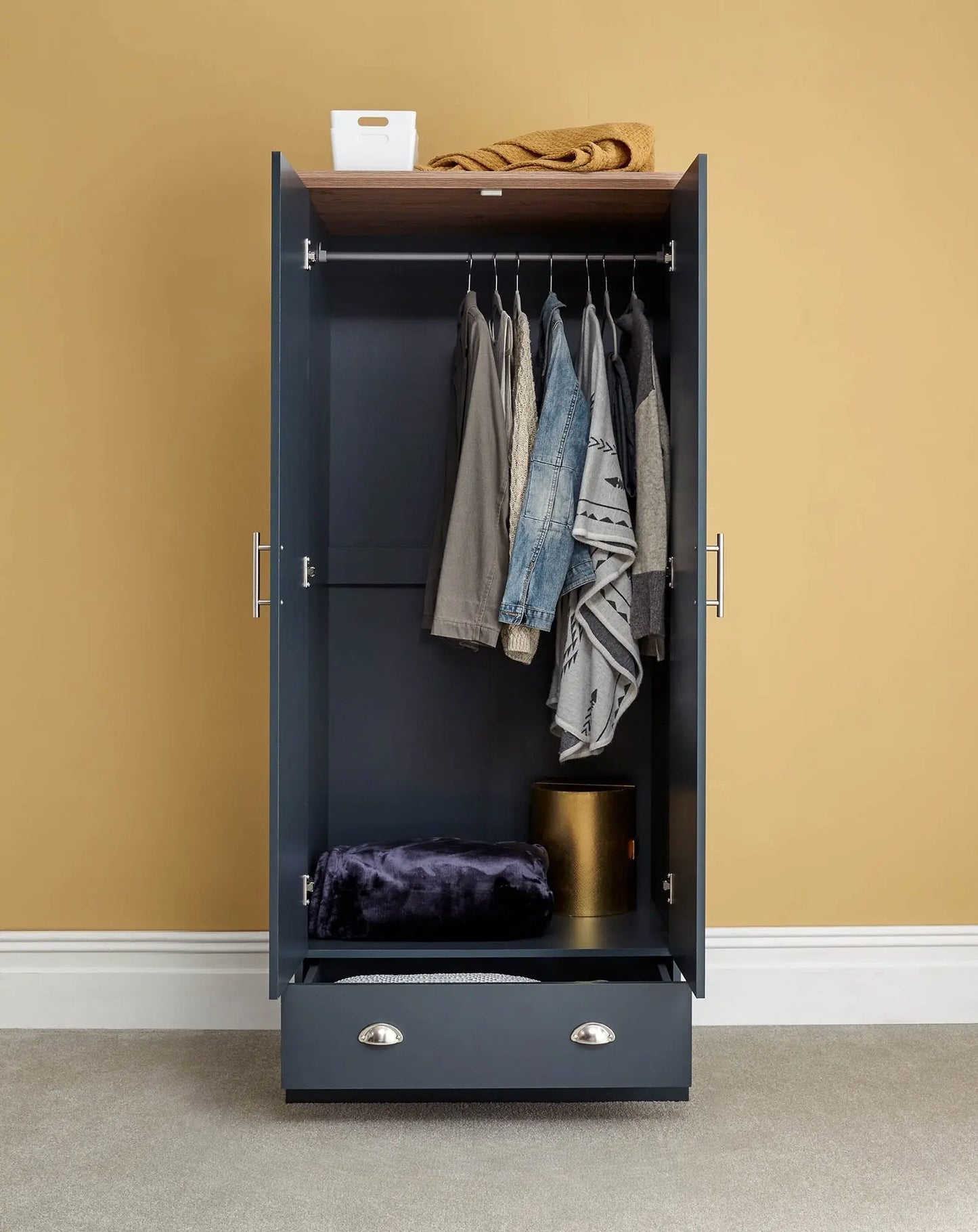 Kendal 2 Door 1 Drawer Wardrobe - Grab Some Furniture