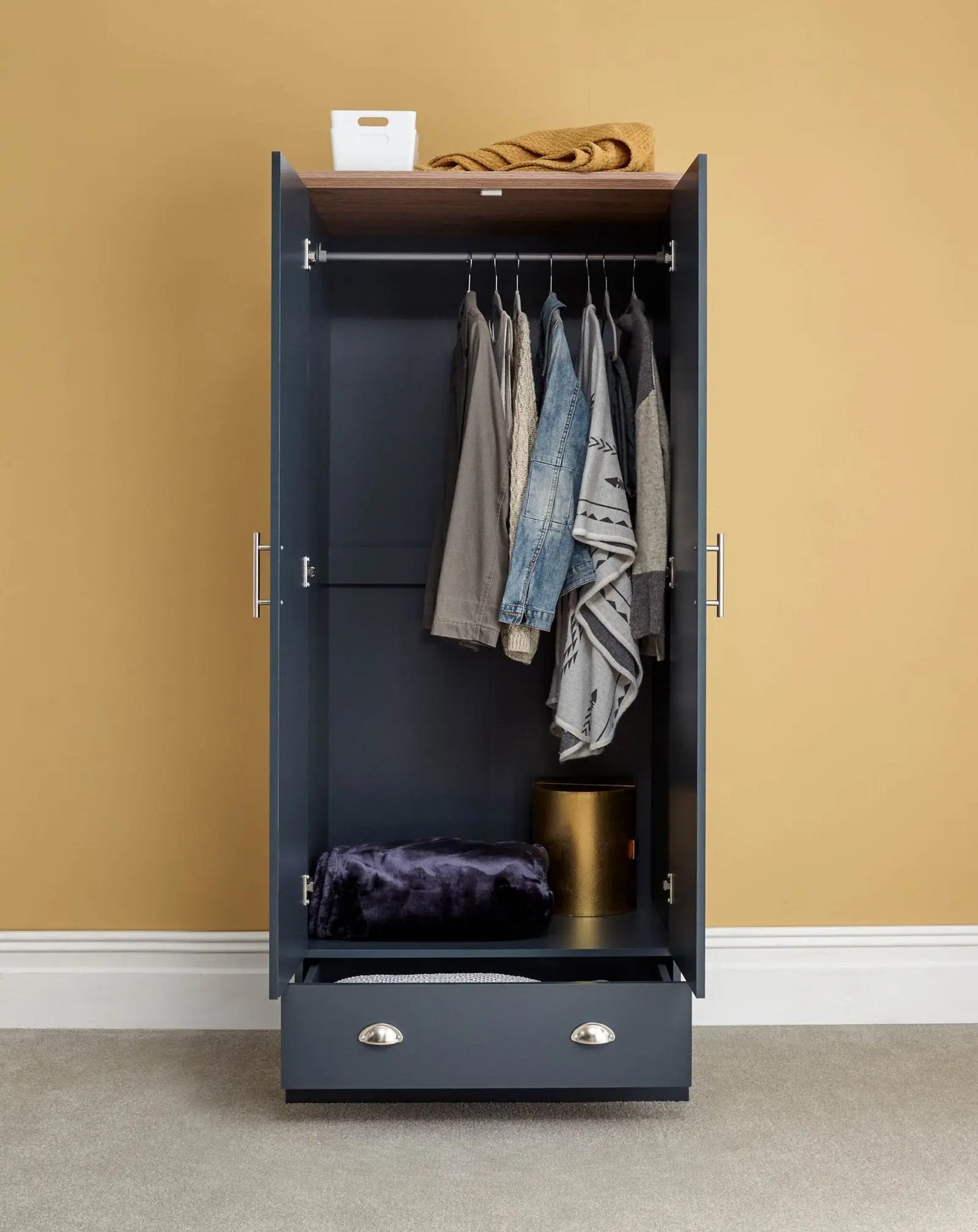 Kendal 2 Door 1 Drawer Wardrobe - Grab Some Furniture