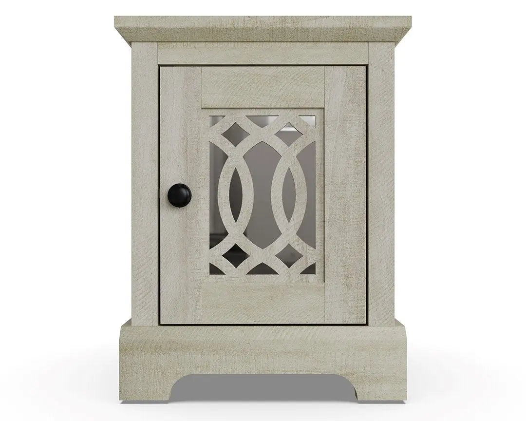 Amelie 1 Door Mirrored Bedside Table - Grab Some Furniture