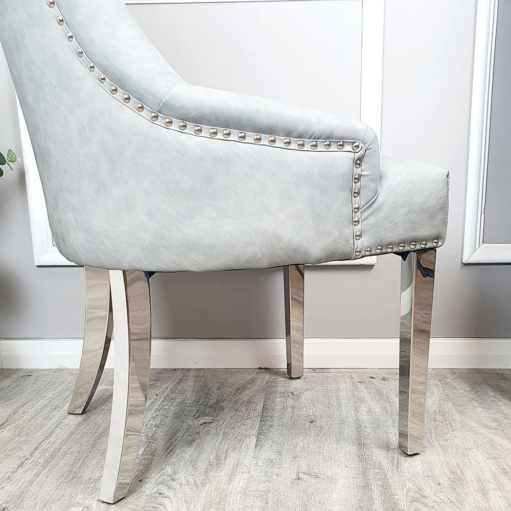 Megan Dining Chair ALL COLOURS Plain Back/Lion Knocker Furnish 365 Limited
