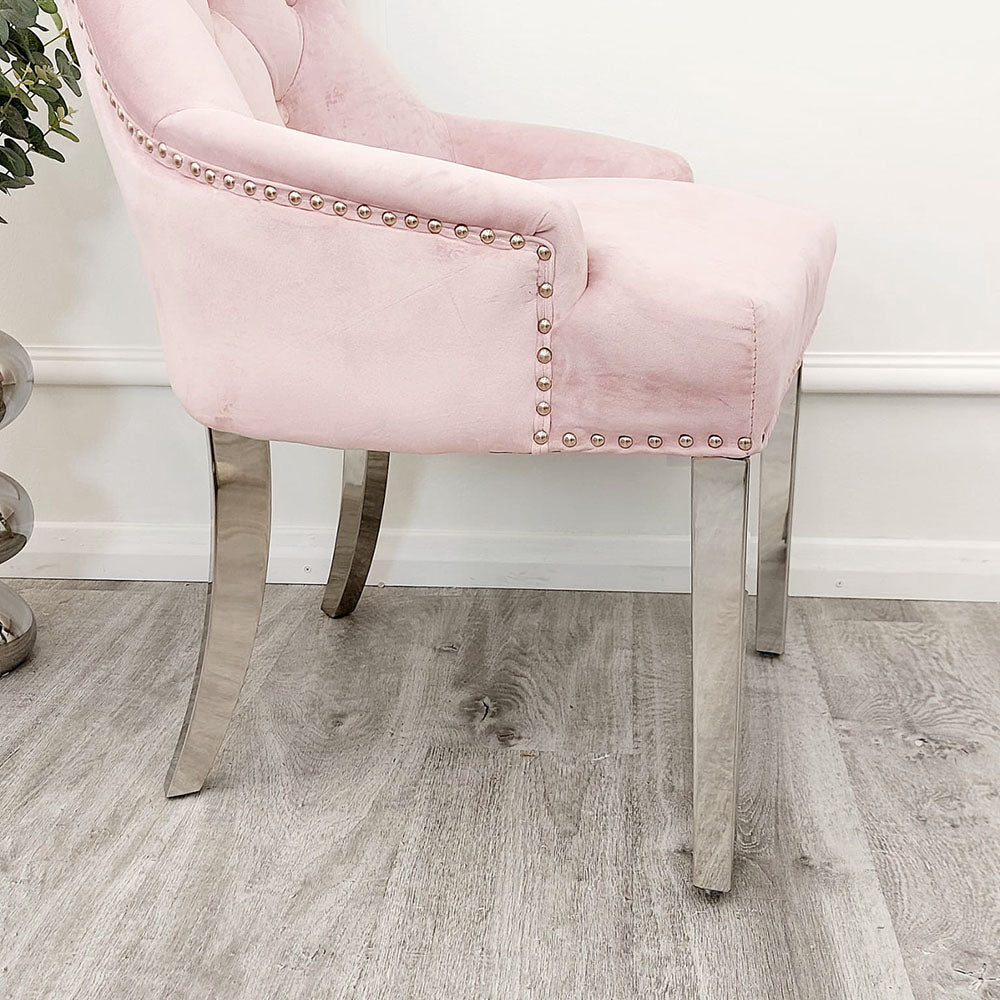 Megan Dining Chair ALL COLOURS Plain Back/Lion Knocker Furnish 365 Limited