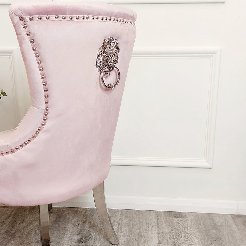 Megan Dining Chair ALL COLOURS Plain Back/Lion Knocker Furnish 365 Limited