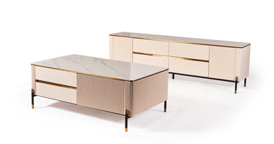 Bella Ribbed Furniture Range - White & Gold Furnish 365 Limited