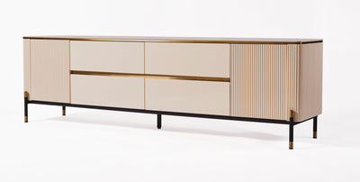 Bella Ribbed Furniture Range - White & Gold Furnish 365 Limited