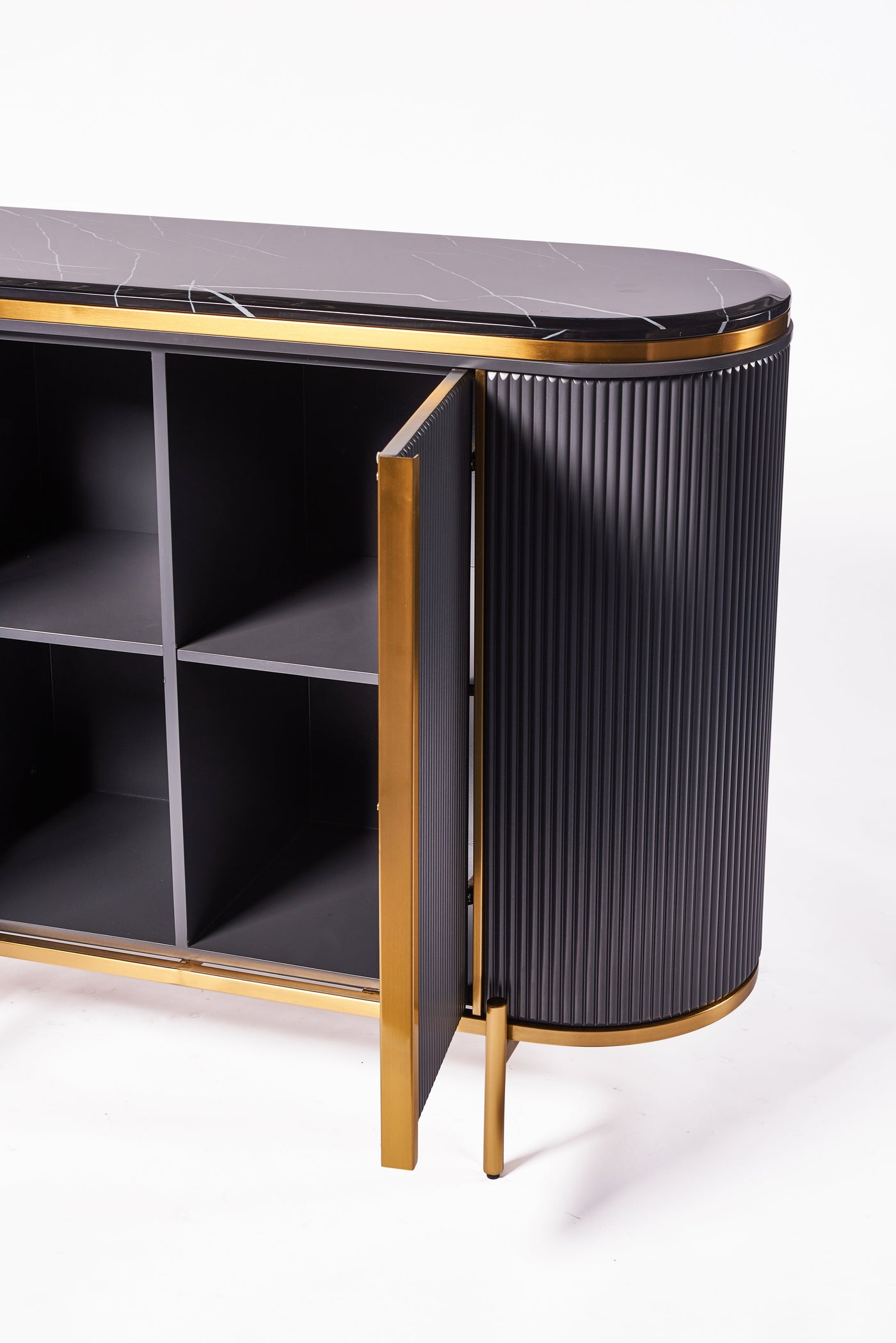 Dalia Ribbed Furniture Range - Midnight & Gold Furnish 365 Limited