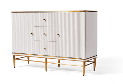 Edena Ribbed Furniture Range - White & Gold Furnish 365 Limited