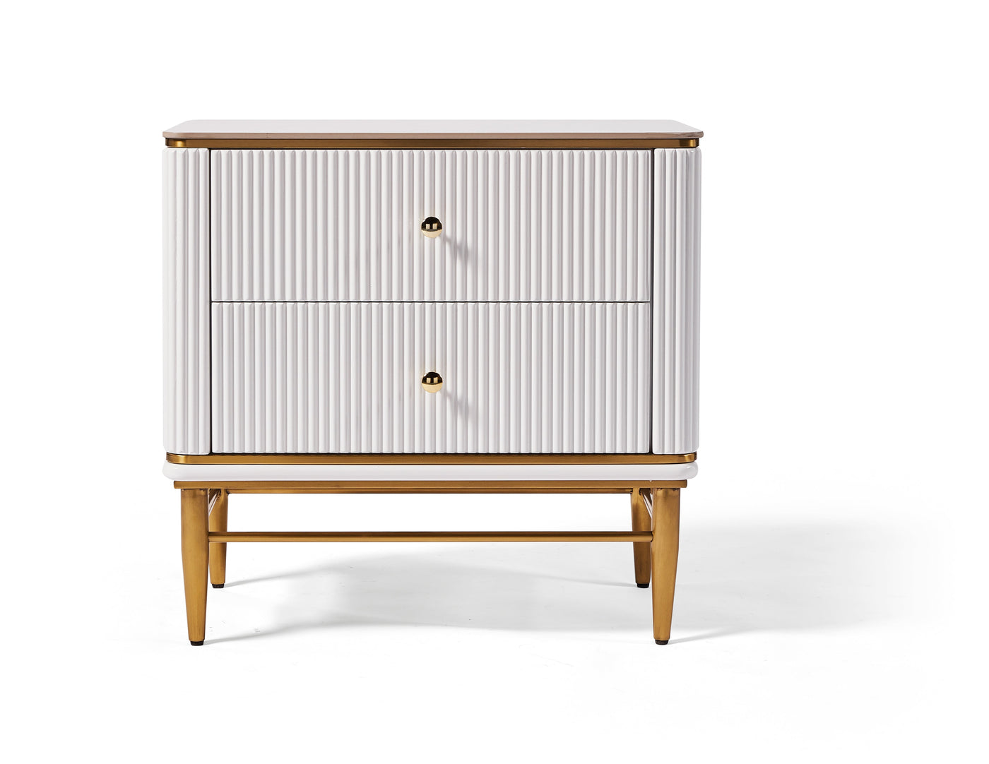 Edena Ribbed Furniture Range - White & Gold Furnish 365 Limited