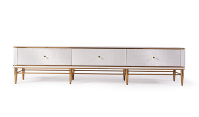 Edena Ribbed Furniture Range - White & Gold Furnish 365 Limited