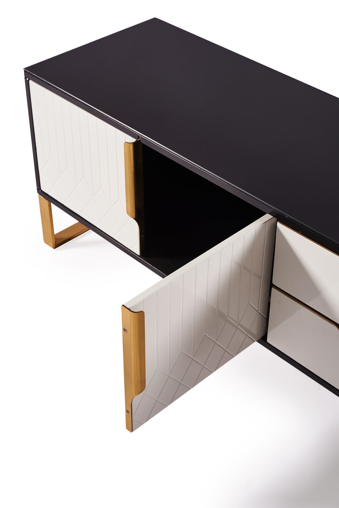 Amal Ribbed Furniture Range - Black, White & Gold Furnish 365 Limited