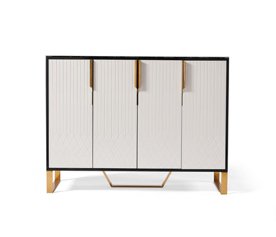 Amal Ribbed Furniture Range - Black, White & Gold Furnish 365 Limited