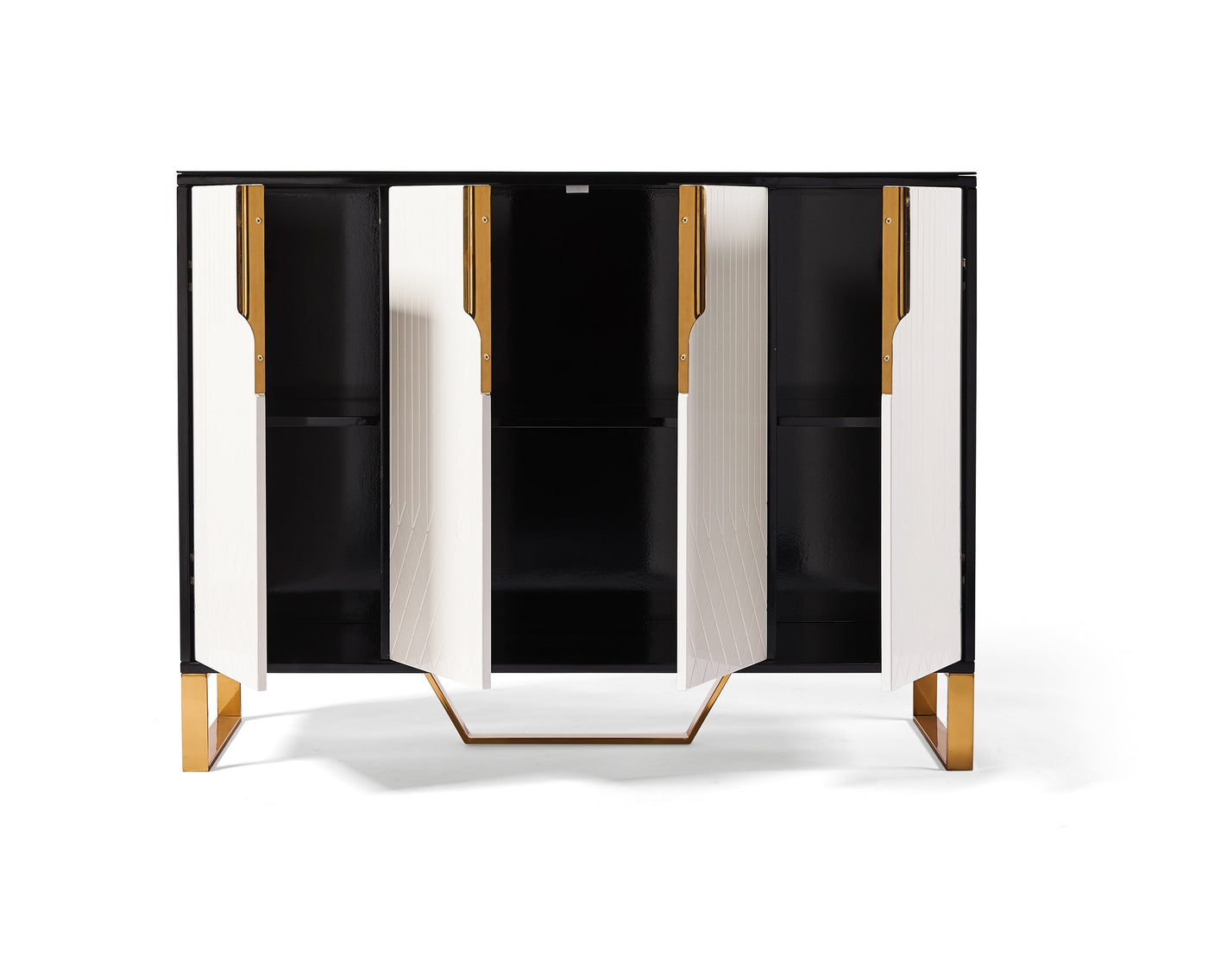 Amal Ribbed Furniture Range - Black, White & Gold Furnish 365 Limited