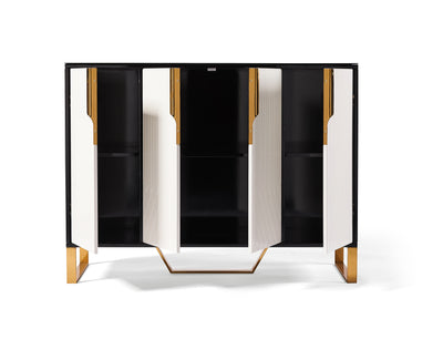 Amal Ribbed Furniture Range - Black, White & Gold Furnish 365 Limited