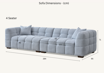 Aluxo Tribeca Sofa Range in Pearl Boucle Fabric