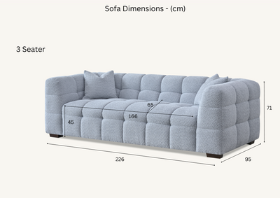 Aluxo Tribeca Sofa Range in Pearl Boucle Fabric