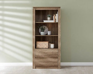 Canyon Oak 2 Drawer Bookcase - Grab Some Furniture