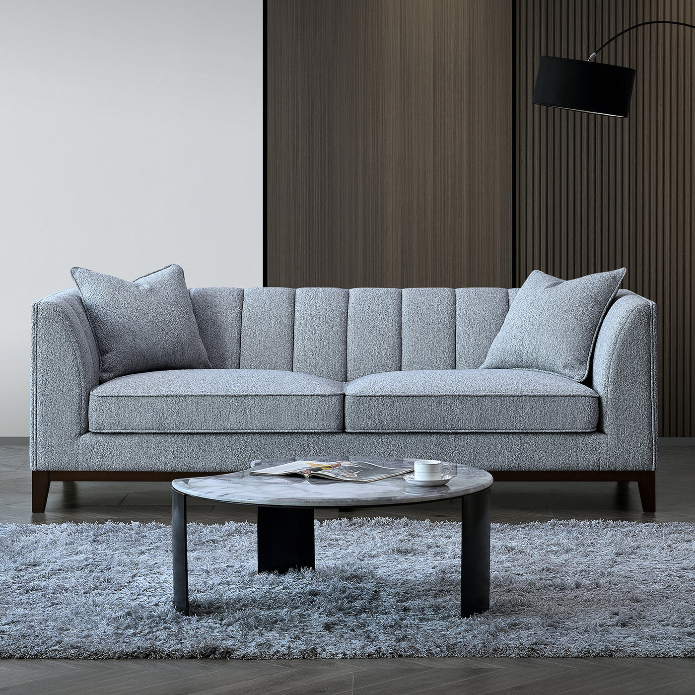 Aluxo Cooper 3 Seater Sofa in Dolphin Boucle