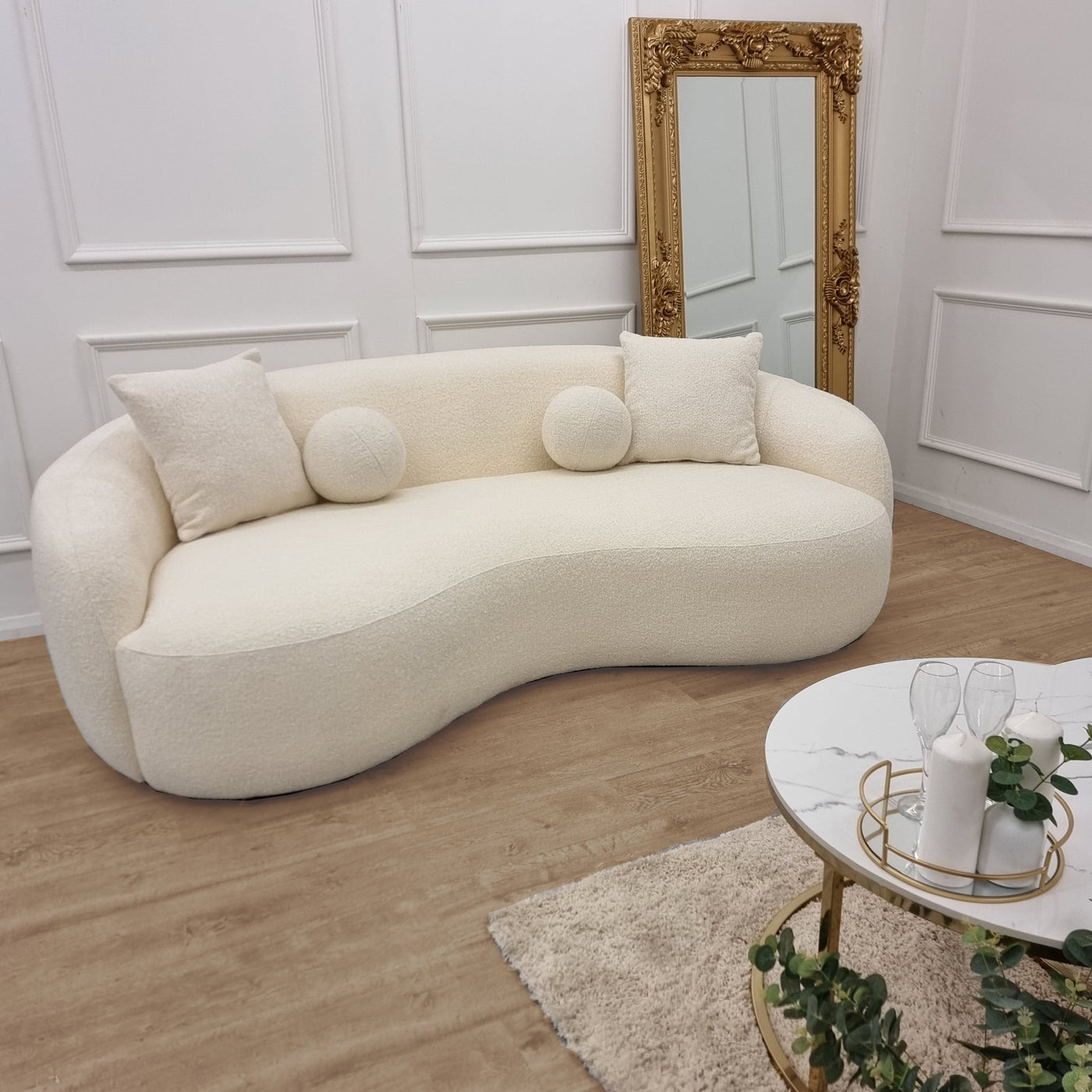 The Wave Boucle Sofa - Ivory Furnish 365 Limited