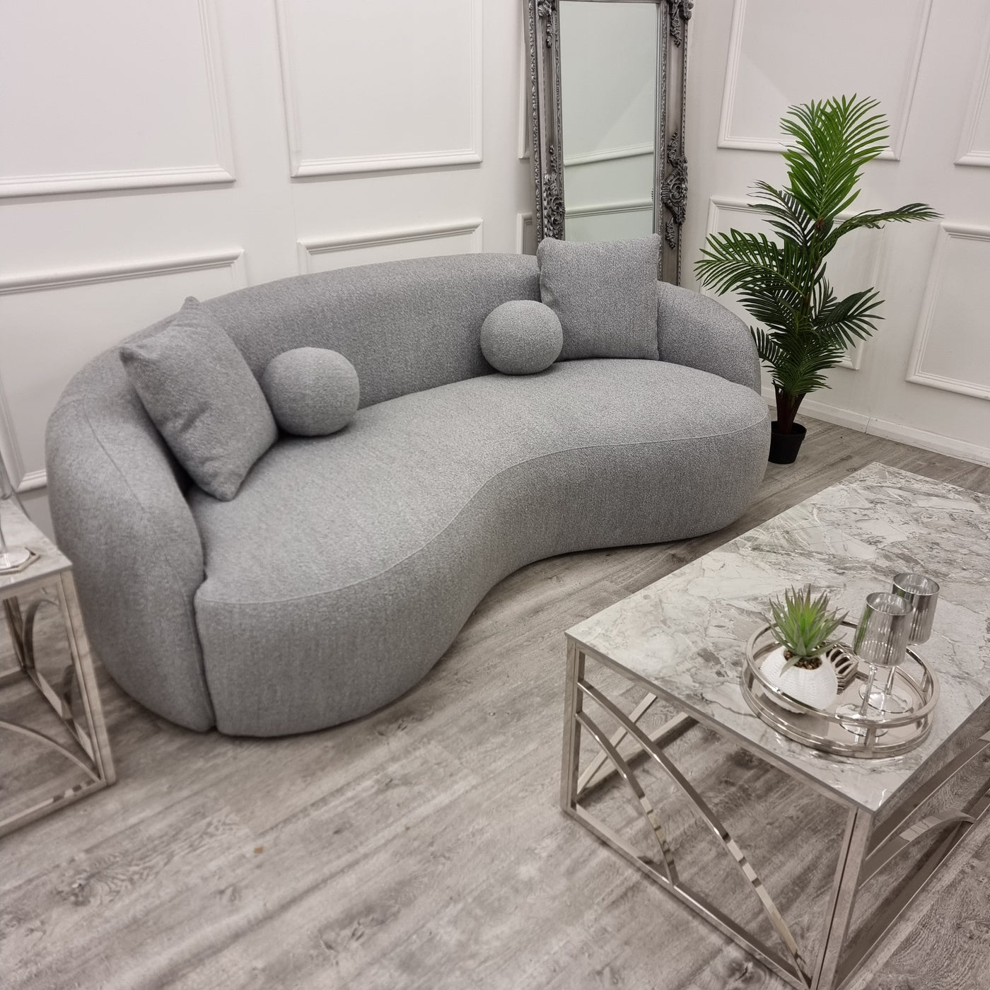 The Wave Boucle Sofa - Grey Furnish 365 Limited