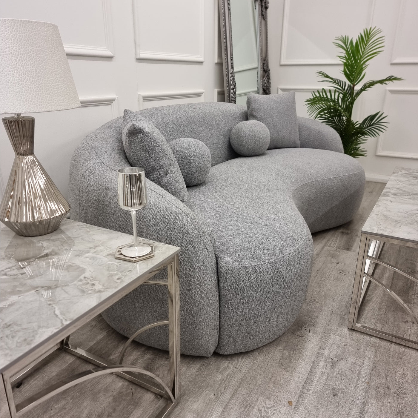 The Wave Boucle Sofa - Grey Furnish 365 Limited