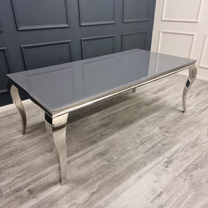 Louis 2m Table in Grey Glass Furnish 365 Limited