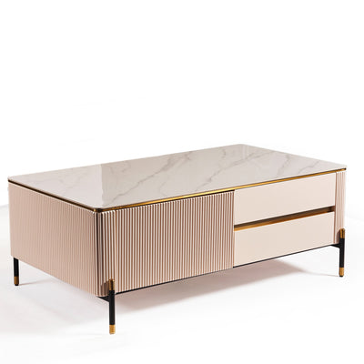 Bella Ribbed Furniture Range - White & Gold Furnish 365 Limited