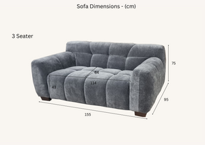 Aluxo Harlem Sofa Range in Steel Velvet