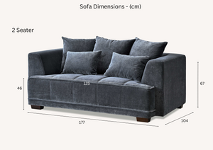 Aluxo Gramercy Sofa in Steel Velvet