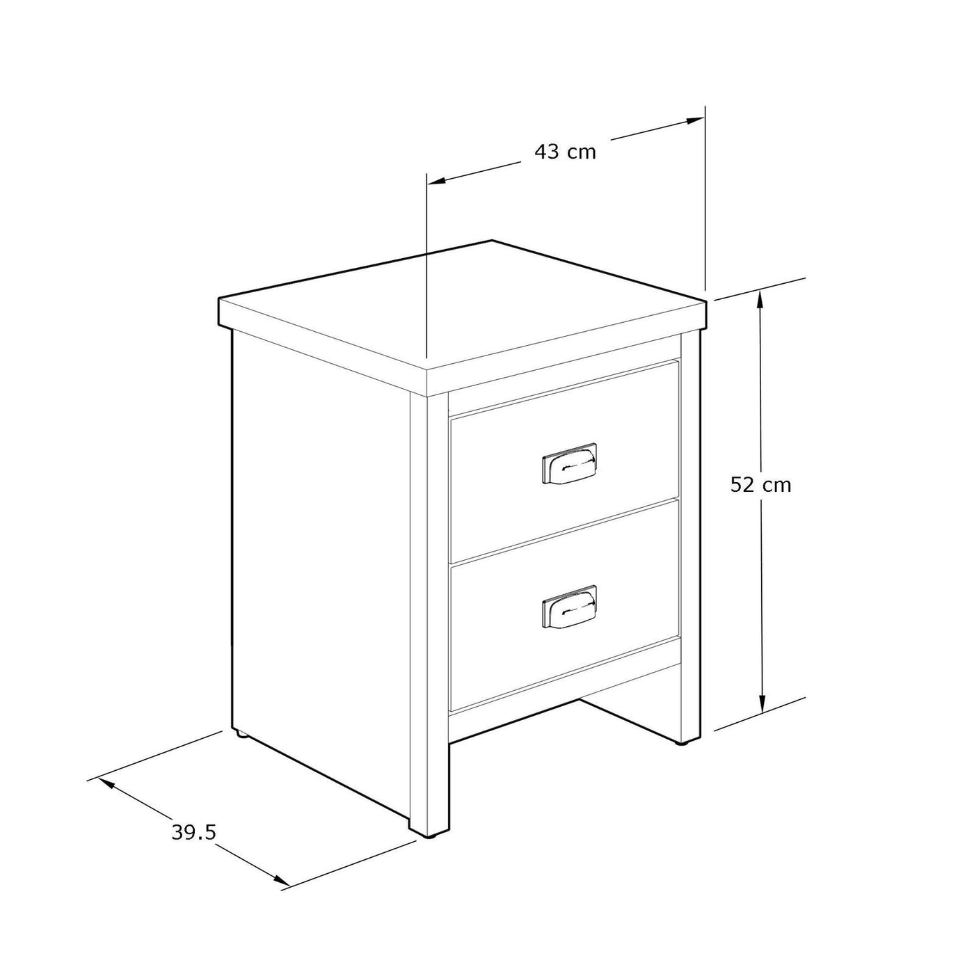 Boston Two-Drawer Nightstand single Table - Grab Some Furniture
