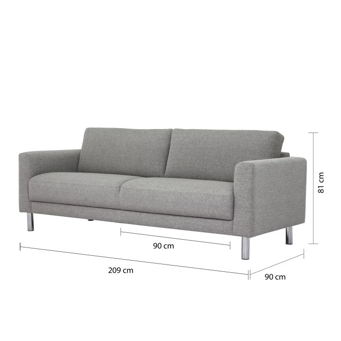 Cleveland 2- and 3-Seater Sofa in Nova Light Grey furniture-to-go