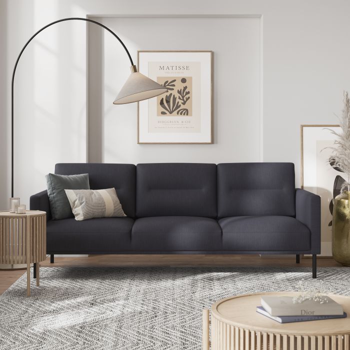 Larvik 3 Seater Sofa - Black Legs