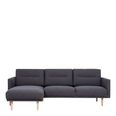 Larvik Chaiselongue Sofa (LH) - Anthracite, Oak Legs Grab Some Furniture