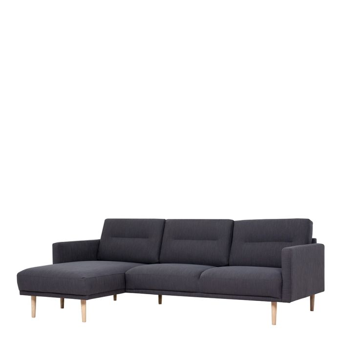 Larvik Chaiselongue Sofa (LH) - Anthracite, Oak Legs Grab Some Furniture