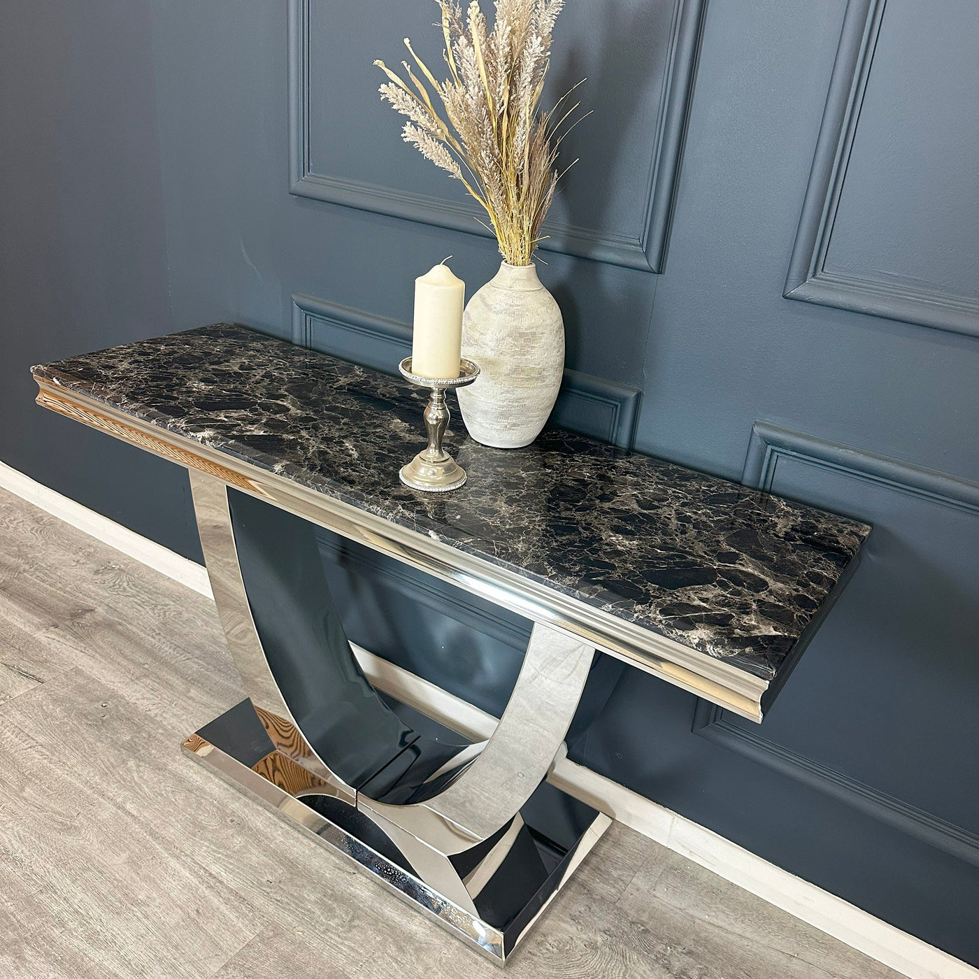 10 x Arial Console Tables with Black Marble Furnish 365 Limited