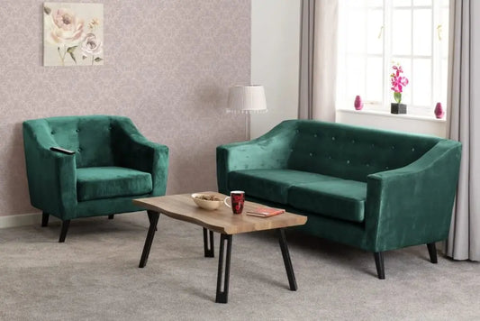 Ashley 1 Seater Sofa Velvet Fabric - Grab Some Furniture