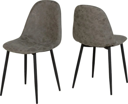 Athens Chair Grey Faux Leather (Sold as 2) - Grab Some Furniture