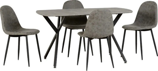 Athens Chair Grey Faux Leather (Sold as 2) - Grab Some Furniture
