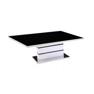 Aldridge High Gloss Coffee Table White with Black Glass Top - Grab Some Furniture