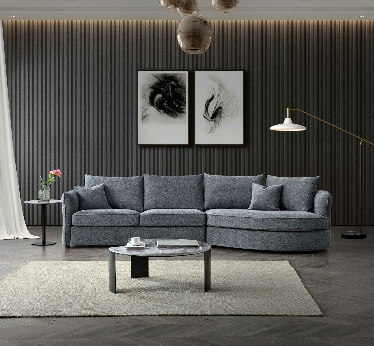 Aluxo Rubin Corner Charcoal - Grab Some Furniture