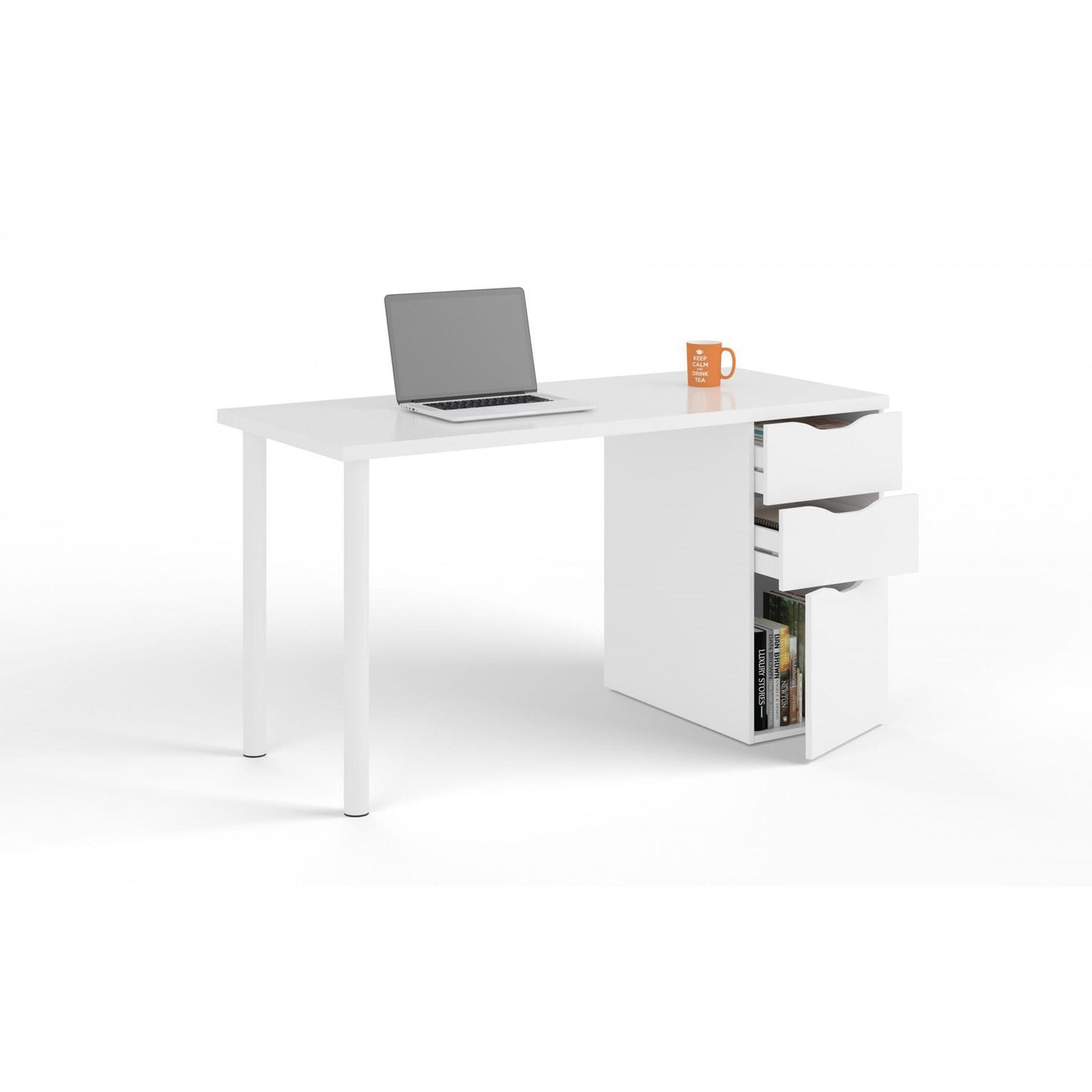 Arctic Computer Desk Reversible White - Grab Some Furniture