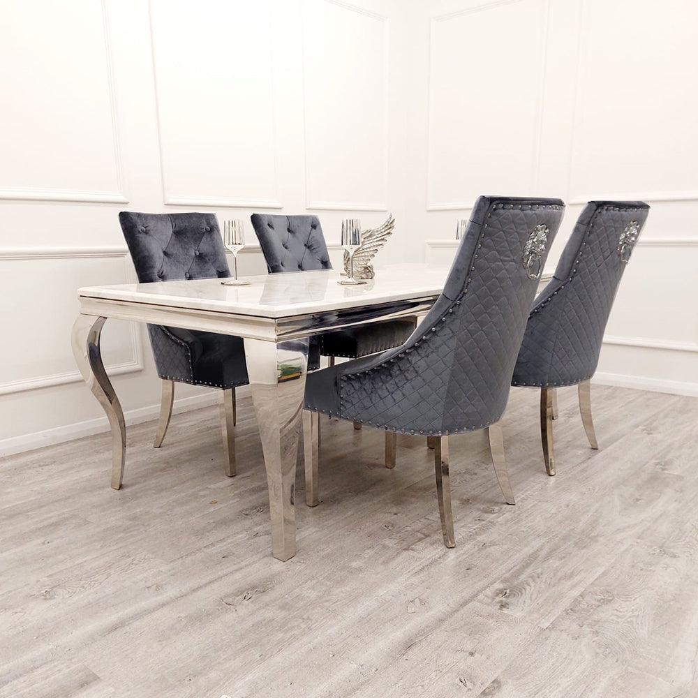 Louis Chrome Dining Table Furnish 365 Limited