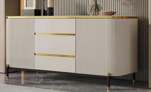 Bella Ribbed Furniture Range - White & Gold Furnish 365 Limited