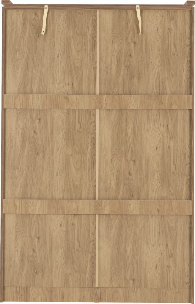 Charles 2 Door Sliding Wardrobe Oak Effect Veneer with Walnut Trim - Grab Some Furniture