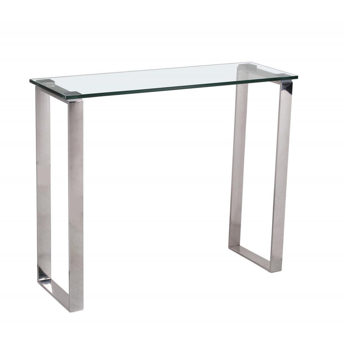Carter Glass Console Table with Stainless Steel Legs - Grab Some Furniture