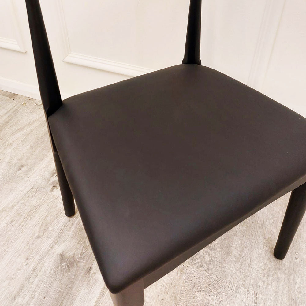 Elsa Wooden Wishbone Chair with Matt Black Seat Furnish 365 Limited