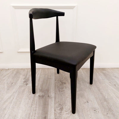 Elsa Wooden Wishbone Chair with Matt Black Seat Furnish 365 Limited