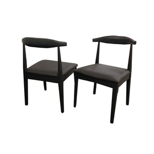 Elsa Wooden Wishbone Chair with Matt Black Seat Furnish 365 Limited