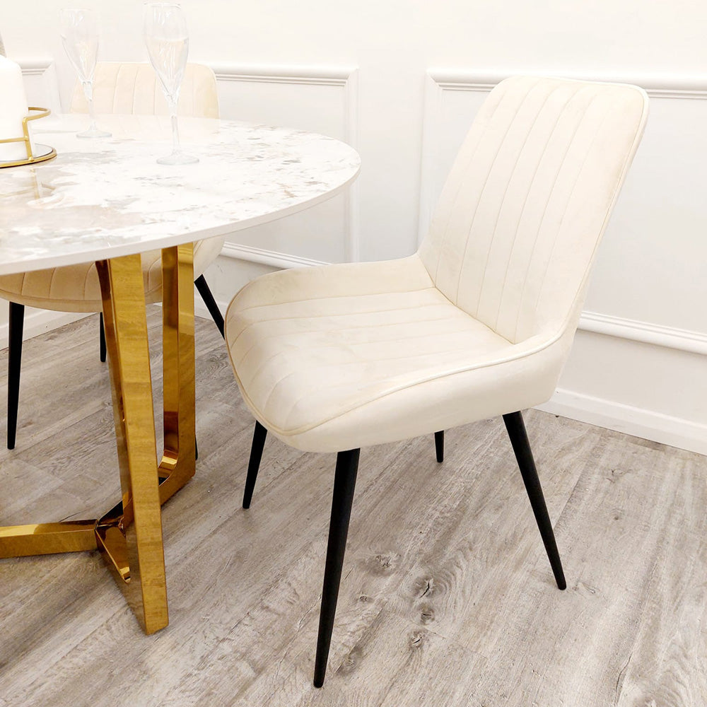 4 x Dido Dining Chairs in Cream Furnish 365 Limited